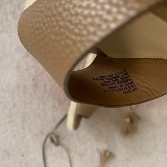 Just Fab Tan Light Brown Lace Up Wedges Size 8.5 - Picture 8 of 8